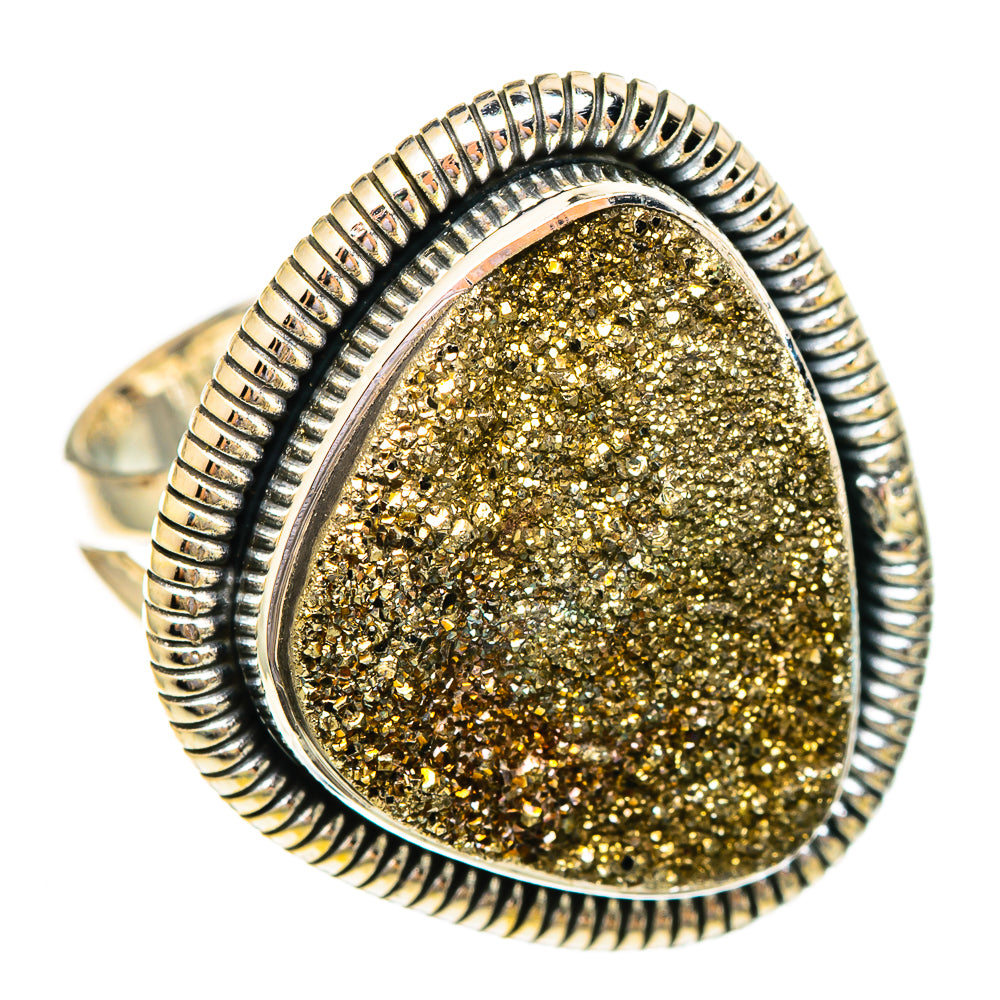 Spectro Pyrite Druzy Rings handcrafted by Anasilvercos - RING108130 - Photo 2