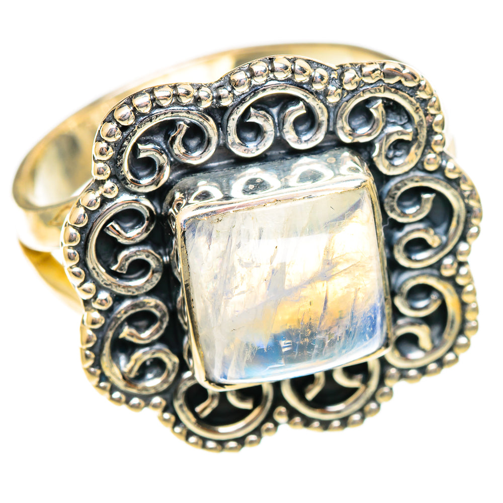Rainbow Moonstone Rings handcrafted by Anasilvercos - RING108132 - Photo 2