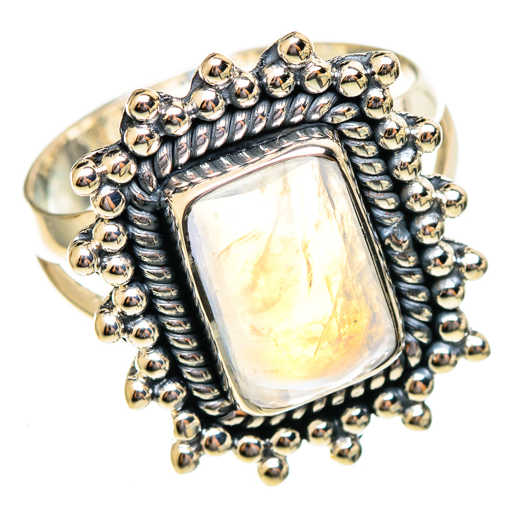 Rainbow Moonstone Rings handcrafted by Anasilvercos - RING108135 - Photo 2
