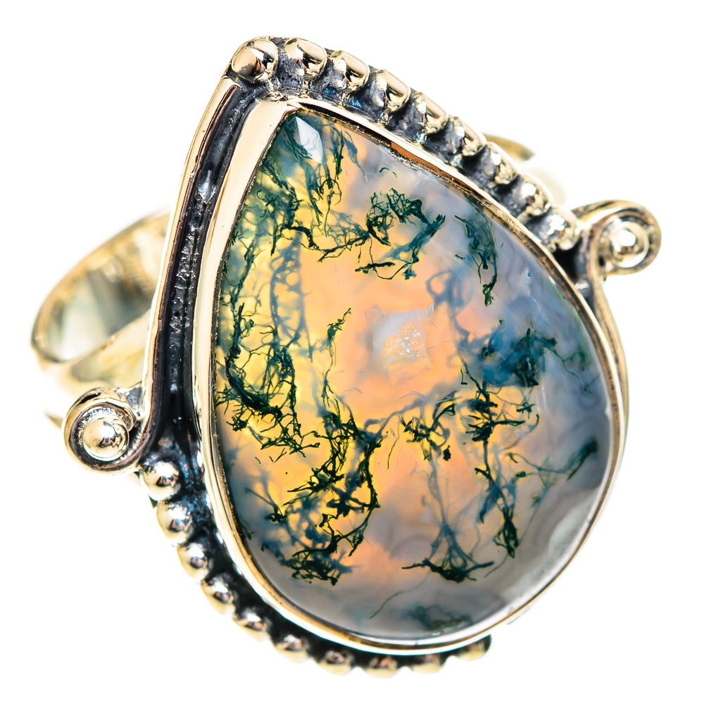 Green Moss Agate Rings handcrafted by Anasilvercos - RING108155 - Photo 2