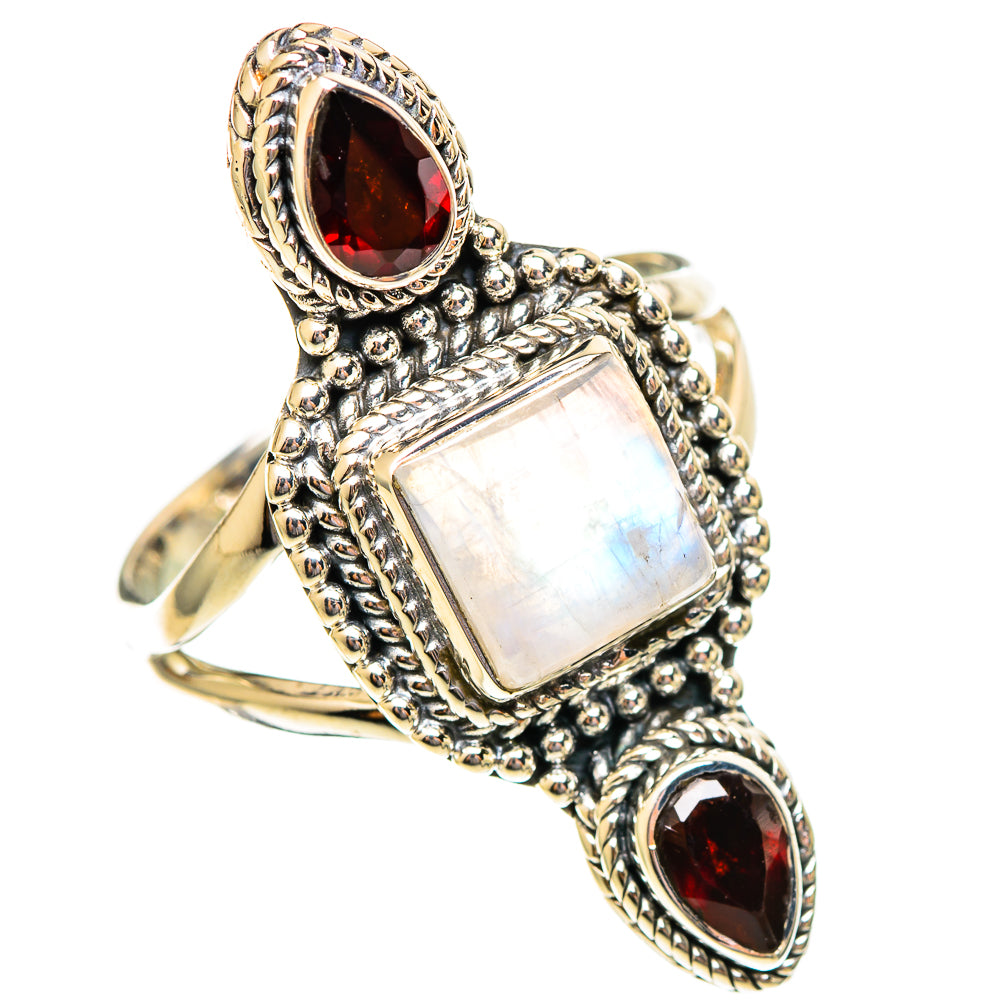 Rainbow Moonstone Rings handcrafted by Anasilvercos - RING108163 - Photo 2