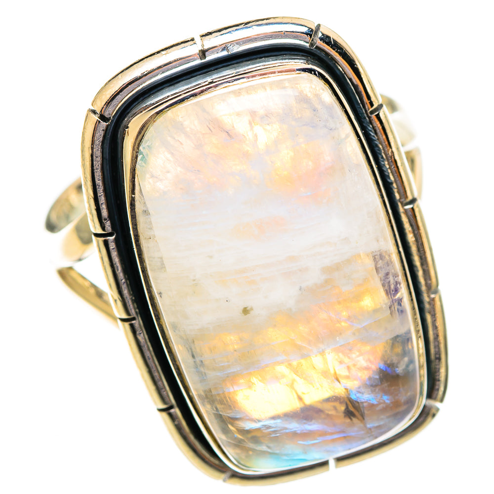 Rainbow Moonstone Rings handcrafted by Anasilvercos - RING108173 - Photo 2