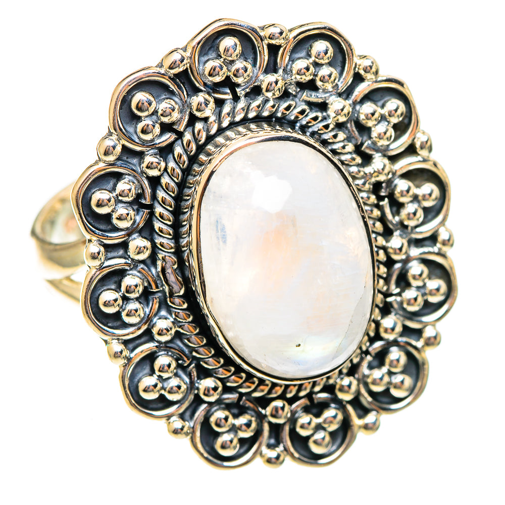 Rainbow Moonstone Rings handcrafted by Anasilvercos - RING108174 - Photo 2