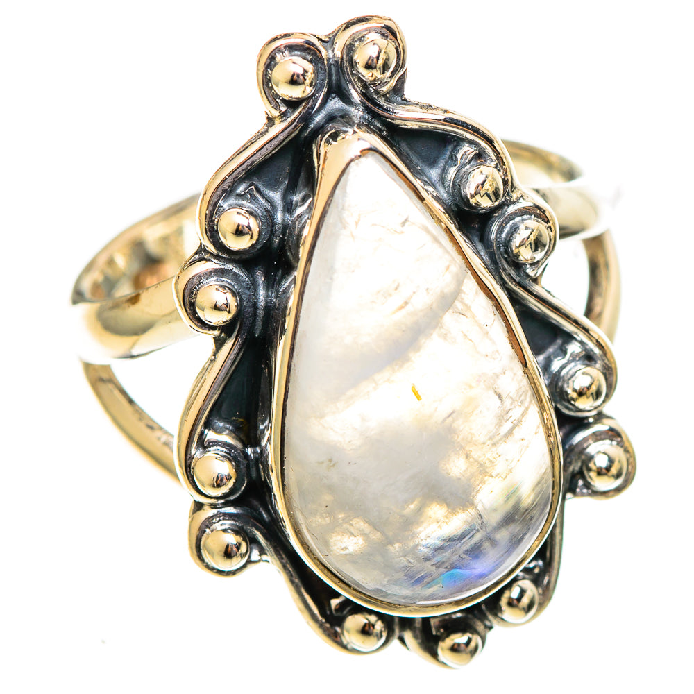 Rainbow Moonstone Rings handcrafted by Anasilvercos - RING108176 - Photo 2