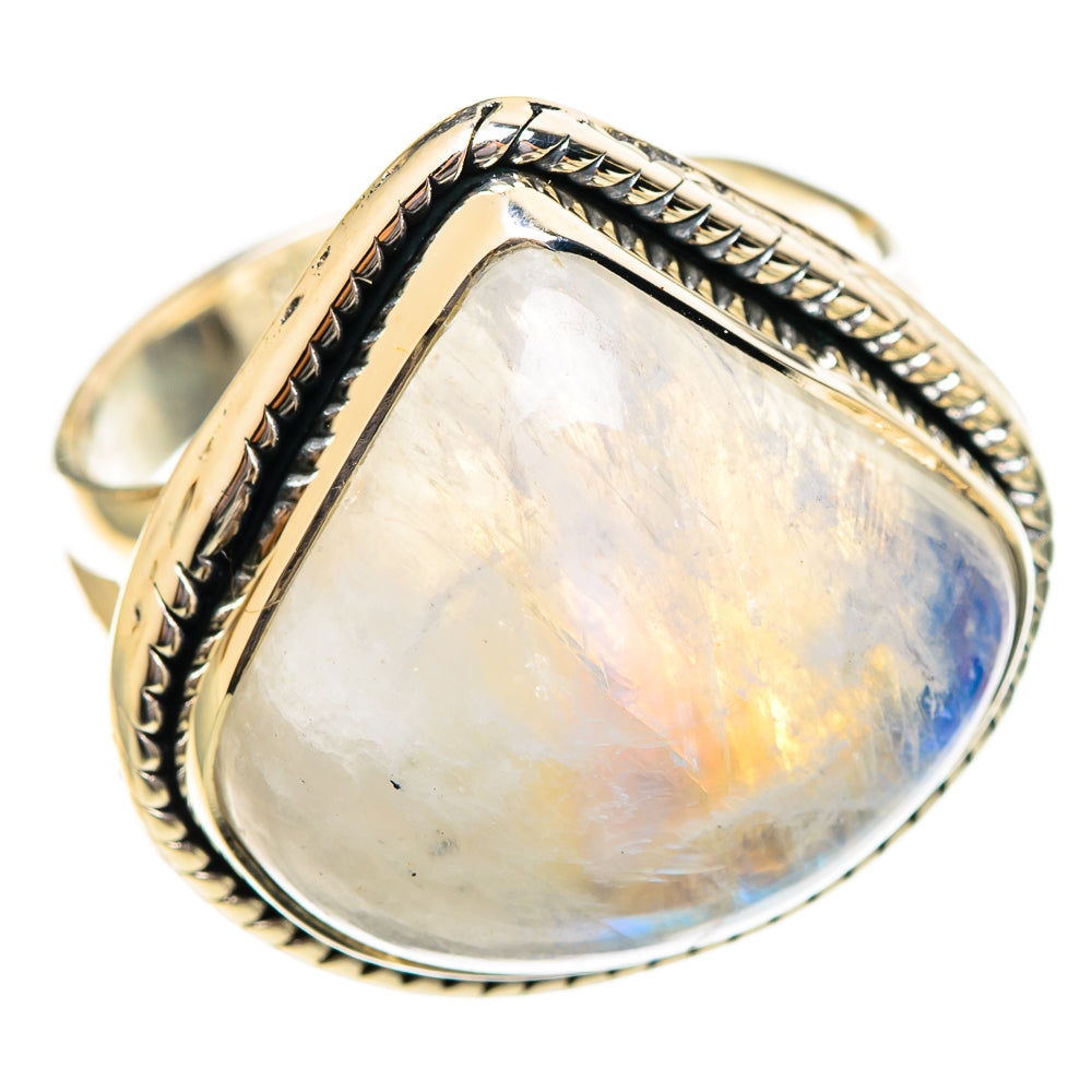 Rainbow Moonstone Rings handcrafted by Anasilvercos - RING108202 - Photo 2