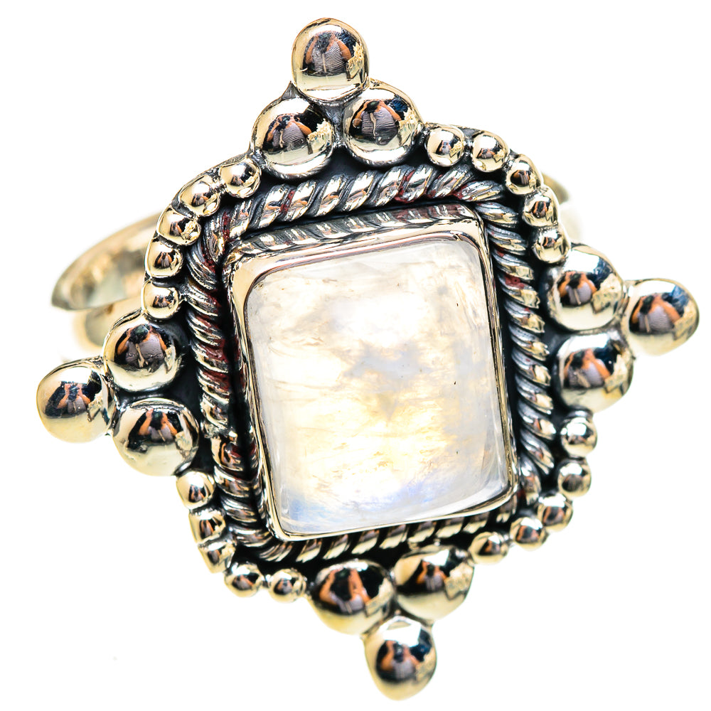 Rainbow Moonstone Rings handcrafted by Anasilvercos - RING108204 - Photo 2