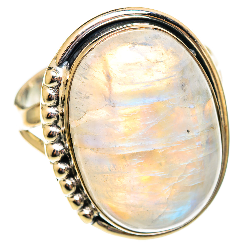 Rainbow Moonstone Rings handcrafted by Anasilvercos - RING108205 - Photo 2