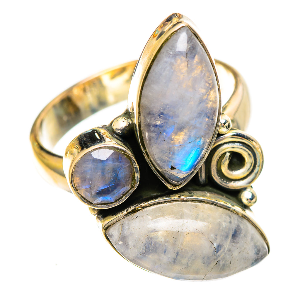 Rainbow Moonstone Rings handcrafted by Anasilvercos - RING108206 - Photo 2