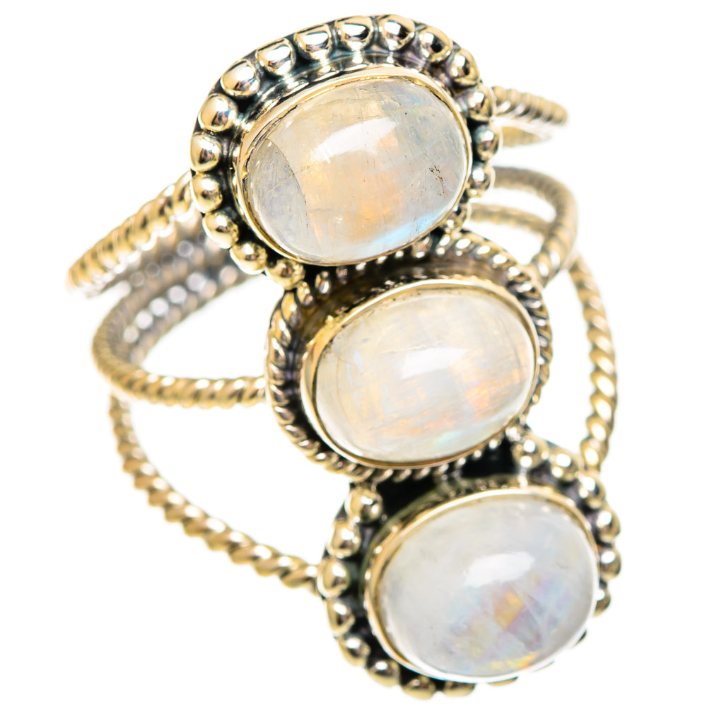 Rainbow Moonstone Rings handcrafted by Anasilvercos - RING108244 - Photo 2