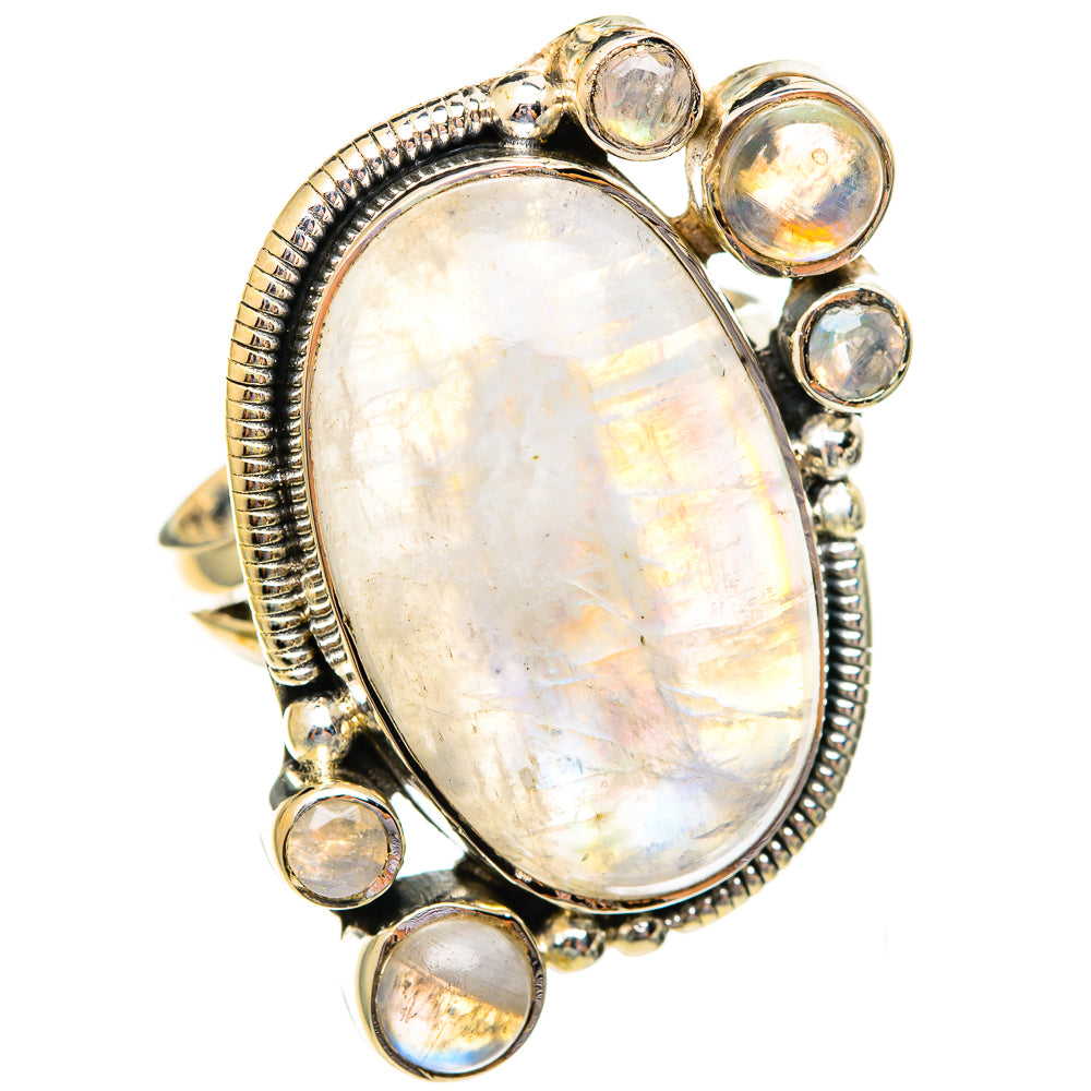 Rainbow Moonstone Rings handcrafted by Anasilvercos - RING108279 - Photo 2