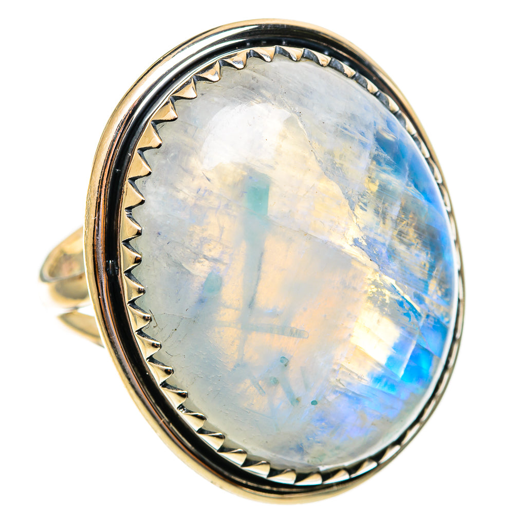 Rainbow Moonstone Rings handcrafted by Anasilvercos - RING108313 - Photo 2