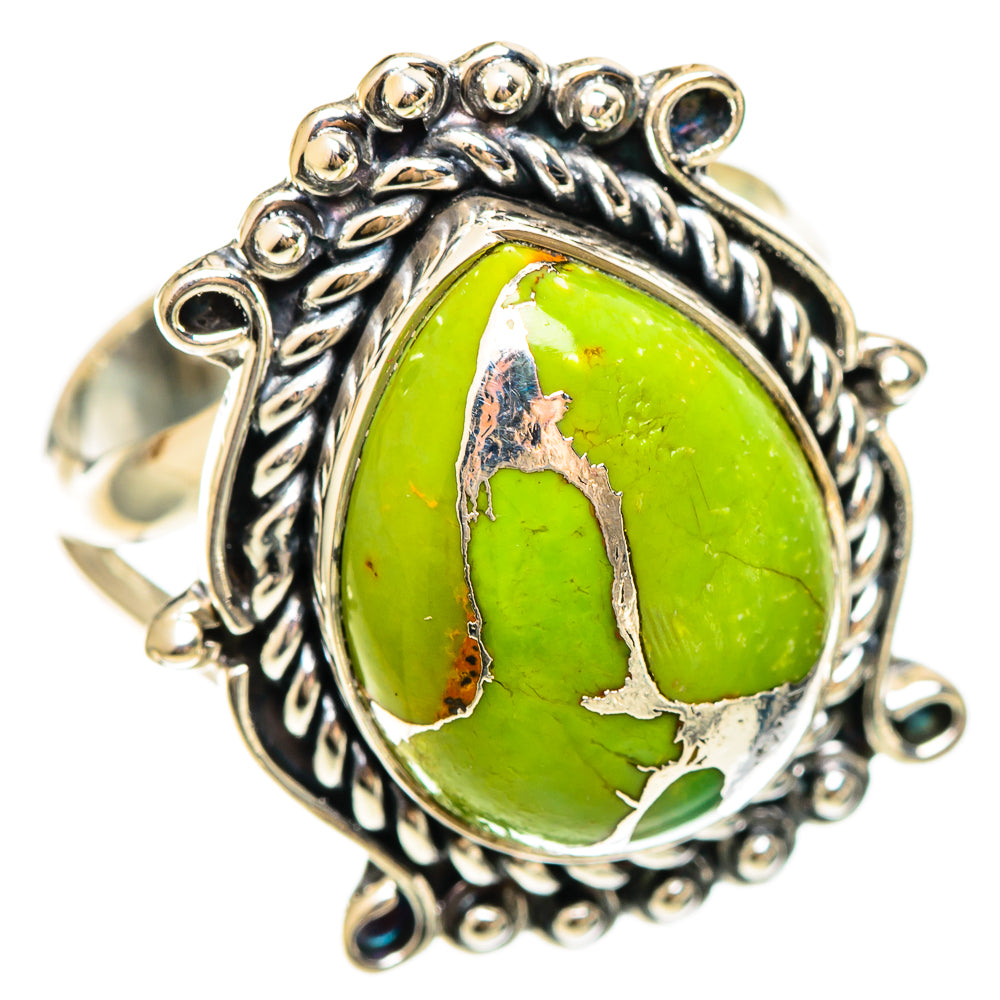 Green Copper Composite Turquoise Rings handcrafted by Anasilvercos - RING108339 - Photo 2