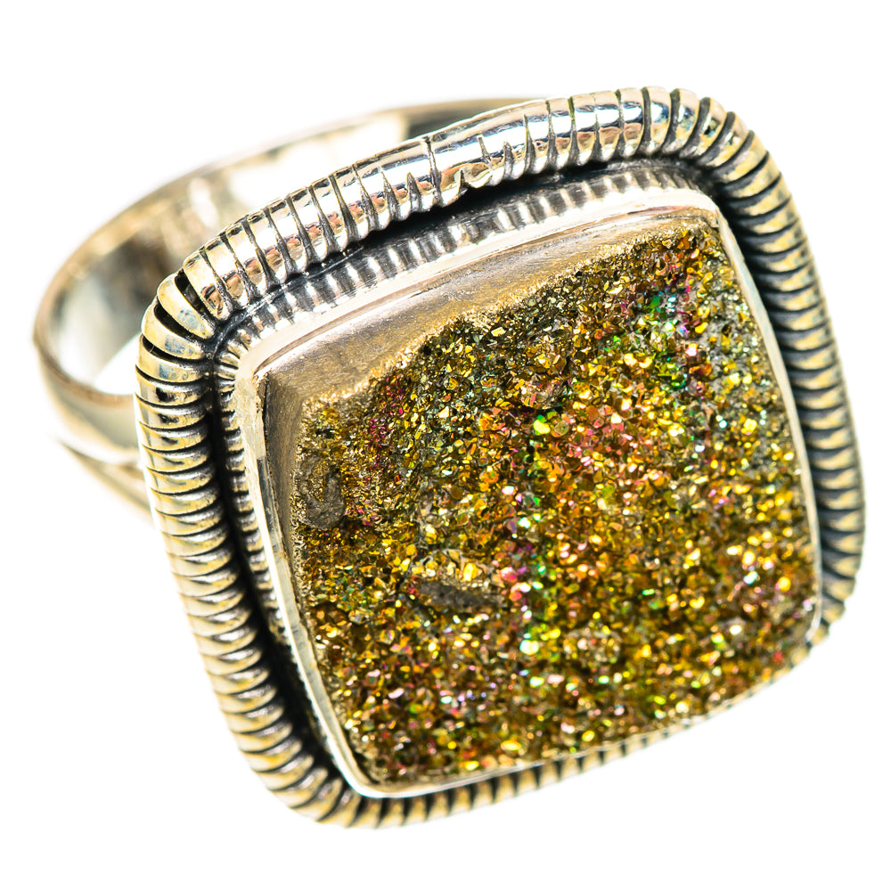 Spectro Pyrite Druzy Rings handcrafted by Anasilvercos - RING108353 - Photo 2
