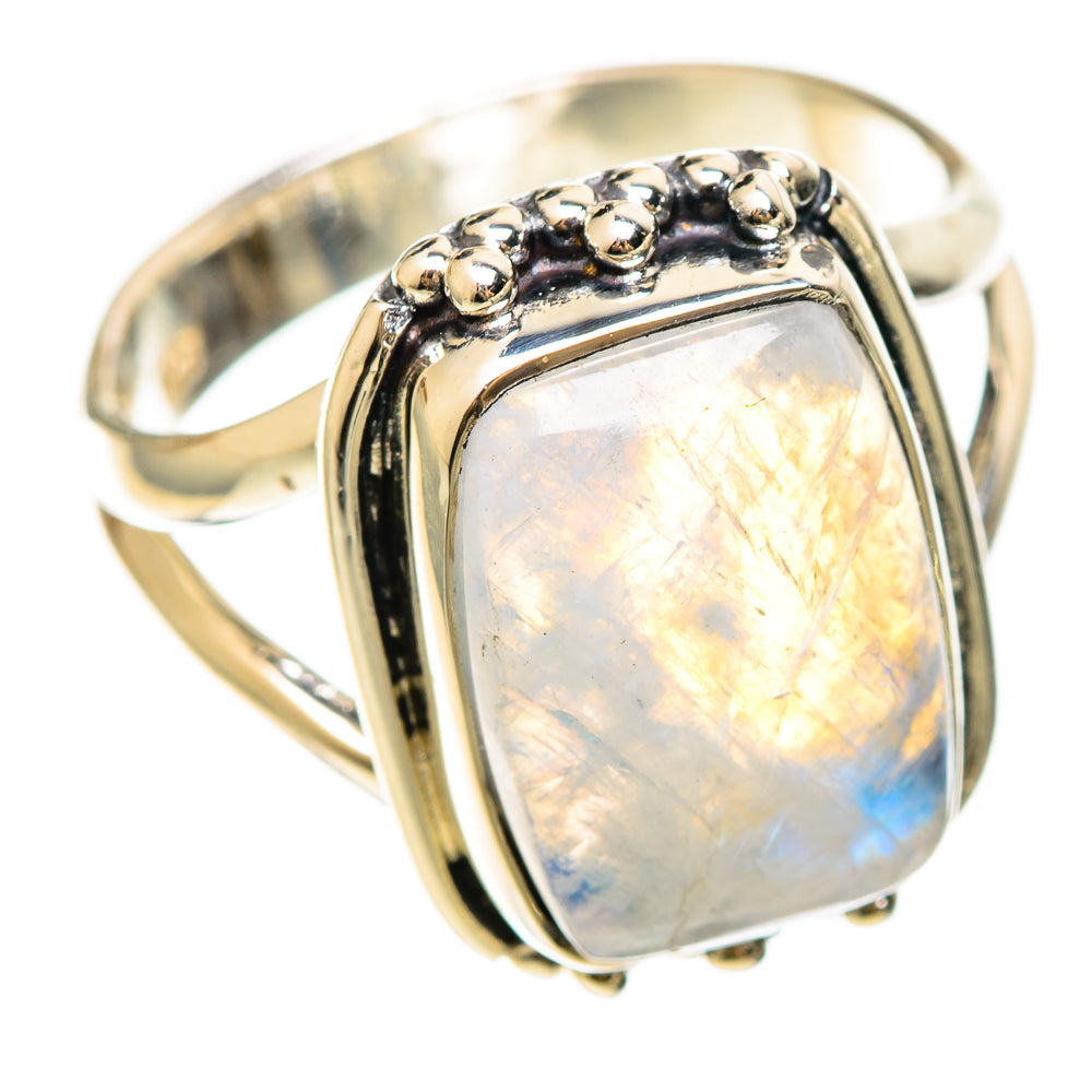 Rainbow Moonstone Rings handcrafted by Anasilvercos - RING108357 - Photo 2