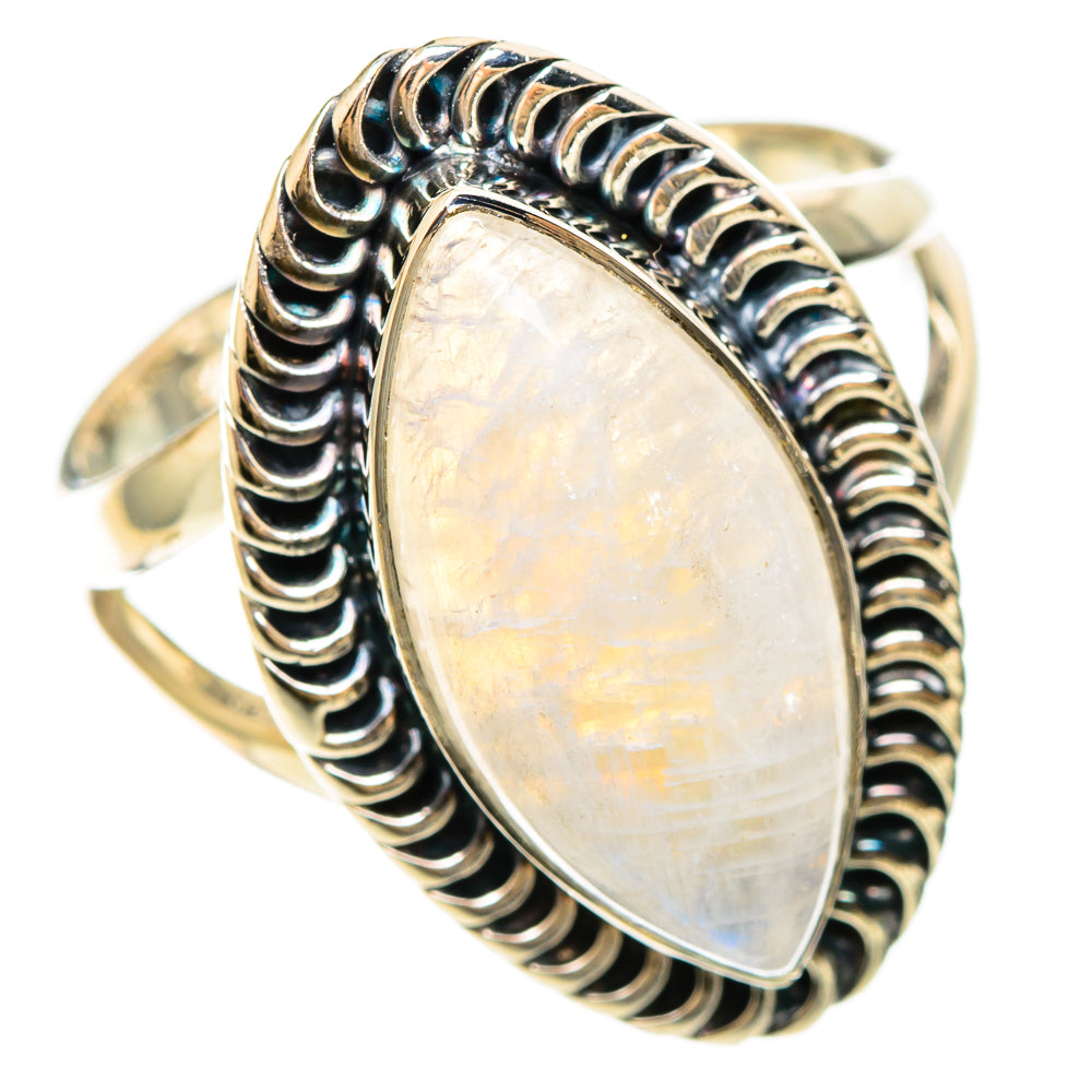 Rainbow Moonstone Rings handcrafted by Anasilvercos - RING108363 - Photo 2
