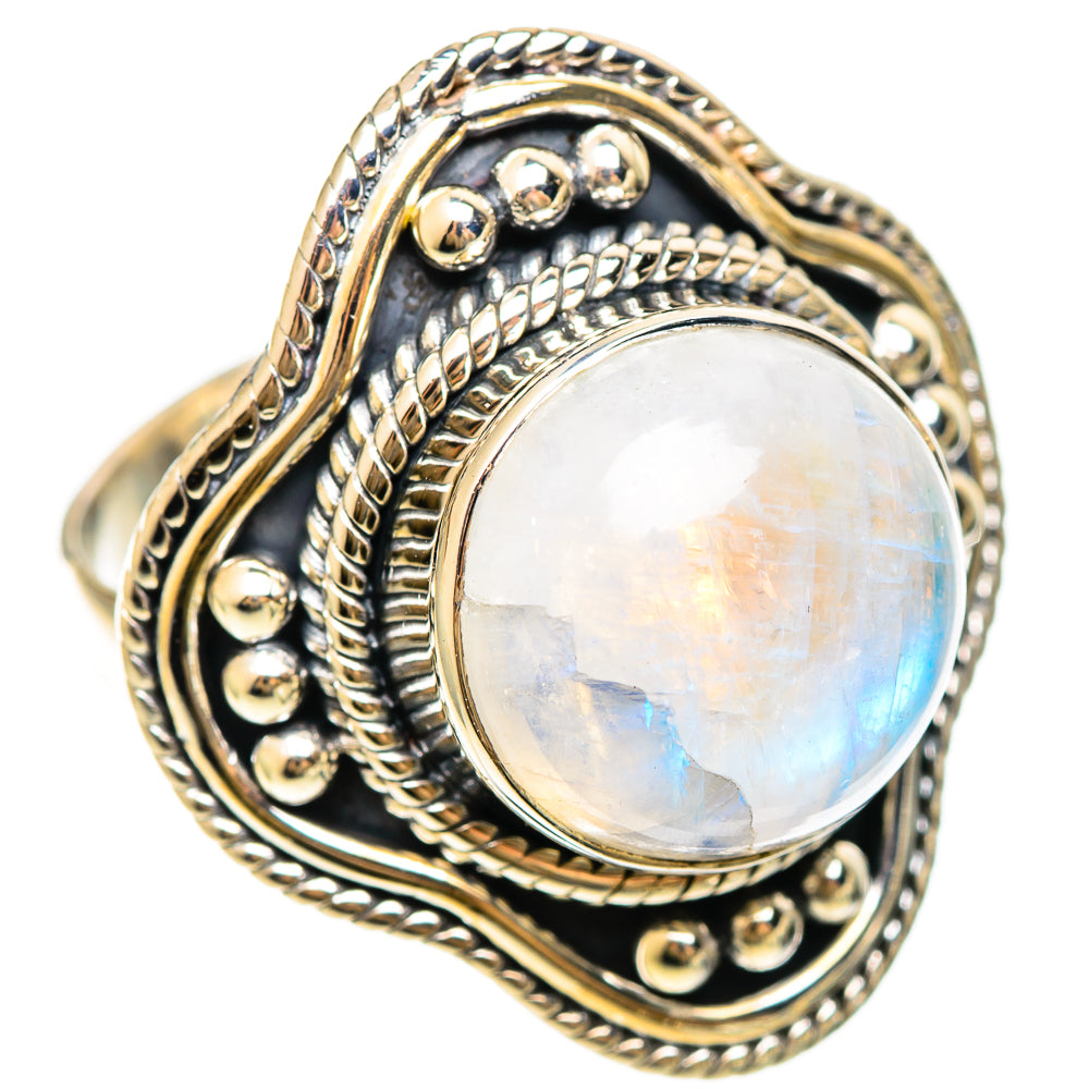 Rainbow Moonstone Rings handcrafted by Anasilvercos - RING108364 - Photo 2