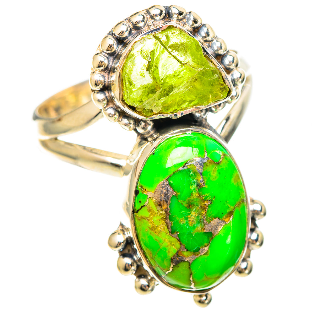 Green Copper Composite Turquoise Rings handcrafted by Anasilvercos - RING108382 - Photo 2