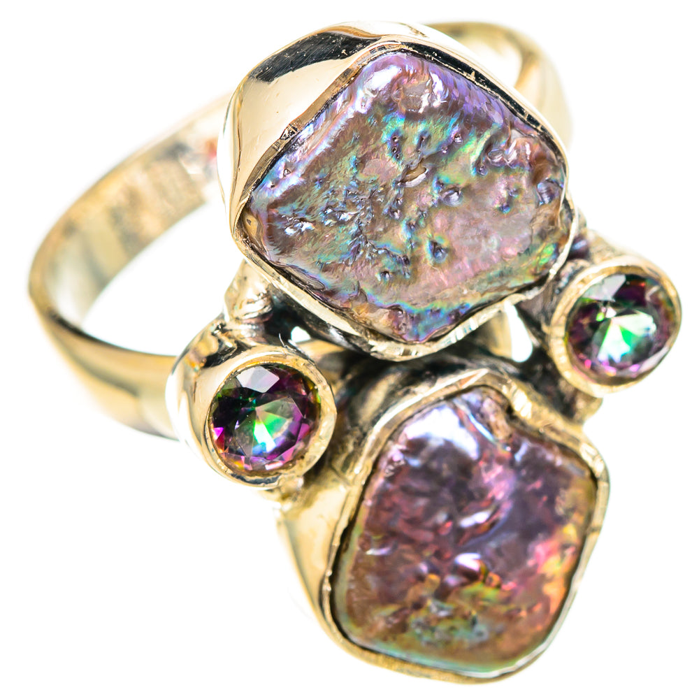 Titanium Mother Of Pearl Rings handcrafted by Anasilvercos - RING108391 - Photo 2