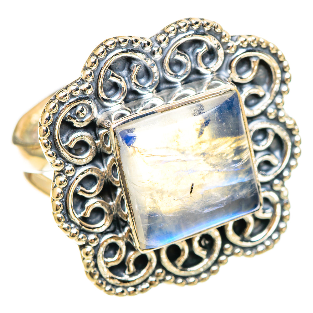 Rainbow Moonstone Rings handcrafted by Anasilvercos - RING108400 - Photo 2