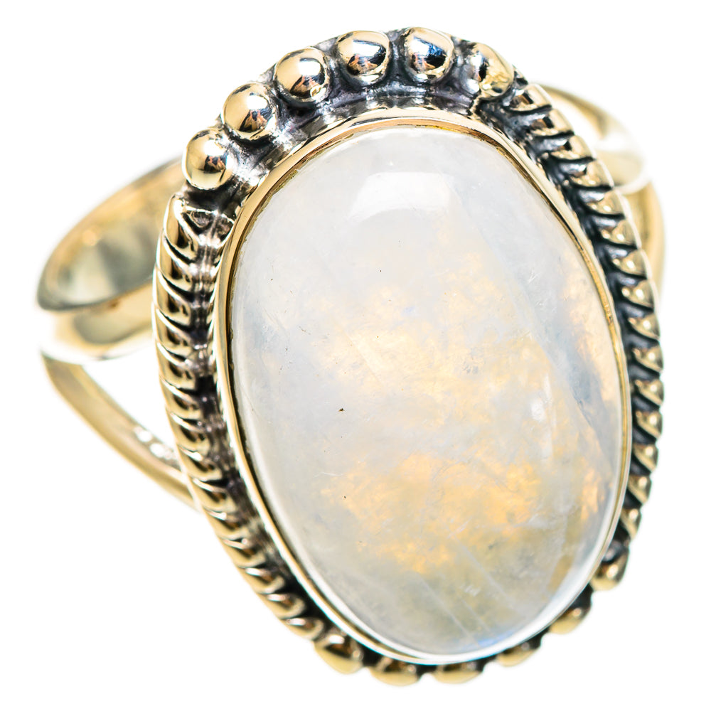 Rainbow Moonstone Rings handcrafted by Anasilvercos - RING108401 - Photo 2