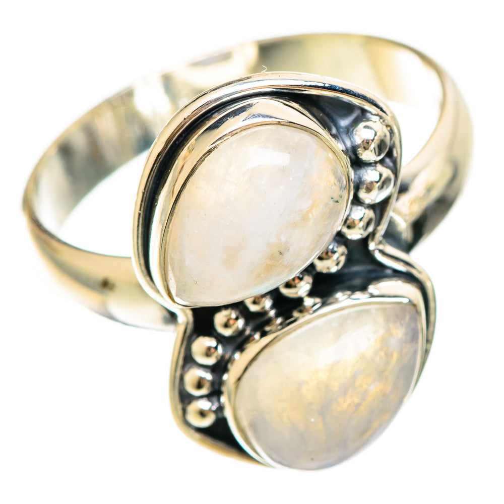 Rainbow Moonstone Rings handcrafted by Anasilvercos - RING108403 - Photo 2