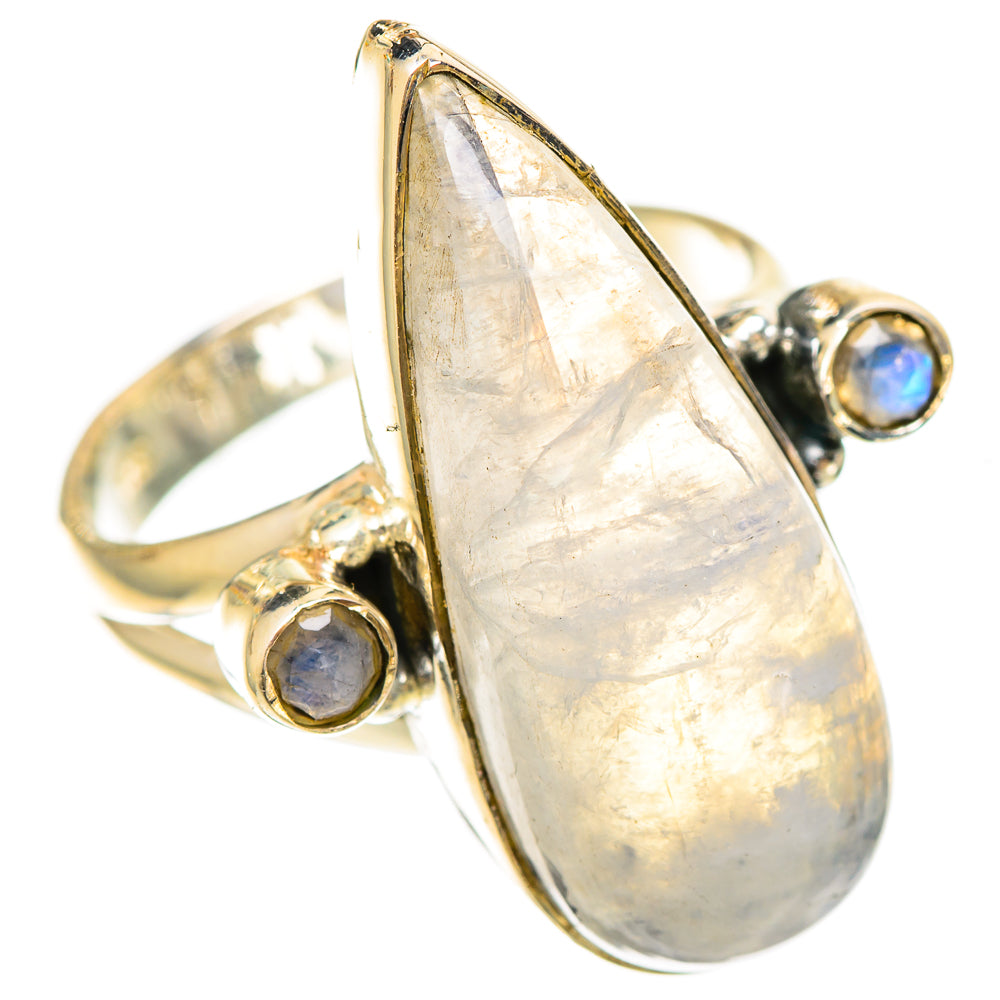 Rainbow Moonstone Rings handcrafted by Anasilvercos - RING108404 - Photo 2