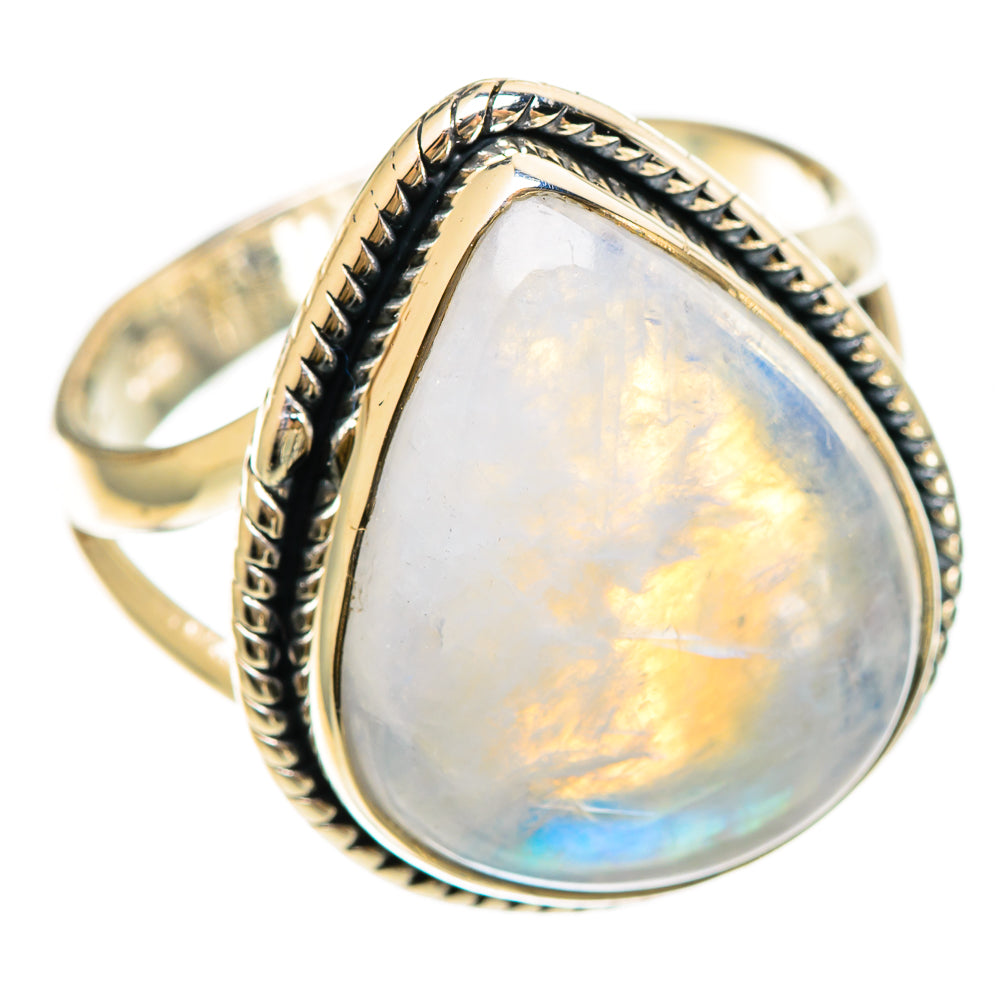 Rainbow Moonstone Rings handcrafted by Anasilvercos - RING108406 - Photo 2