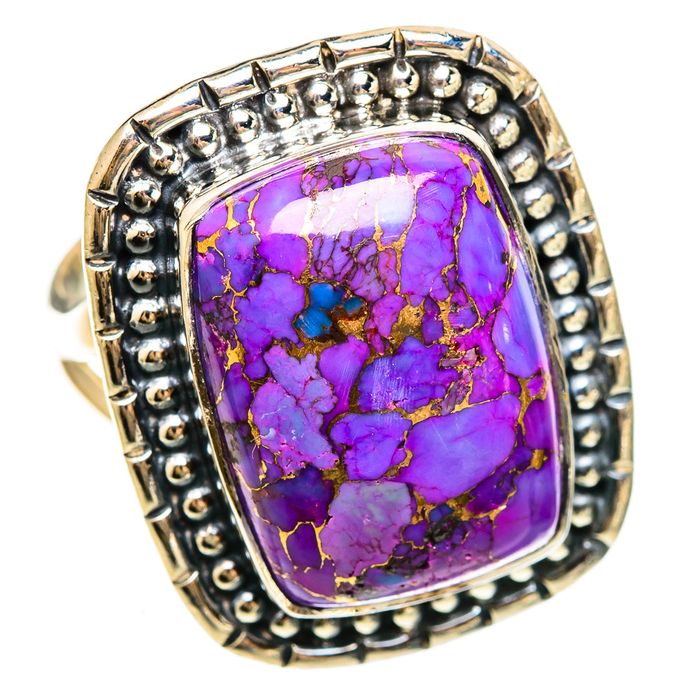 Purple Copper Composite Turquoise Rings handcrafted by Anasilvercos - RING108432 - Photo 2
