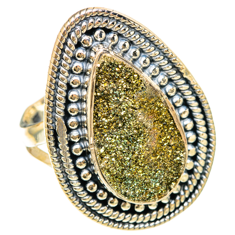 Spectro Pyrite Druzy Rings handcrafted by Anasilvercos - RING108434 - Photo 2