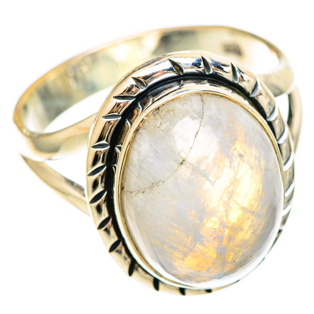 Rainbow Moonstone Rings handcrafted by Anasilvercos - RING108438 - Photo 2