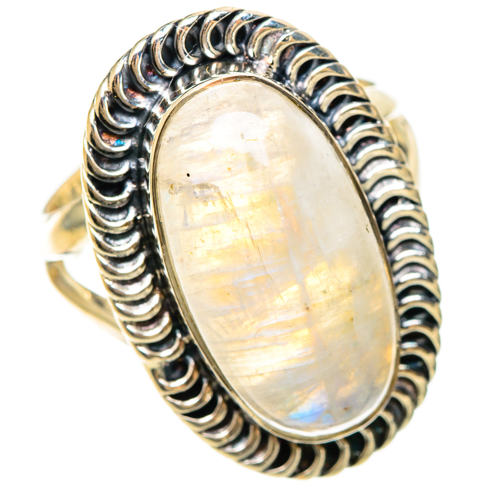 Rainbow Moonstone Rings handcrafted by Anasilvercos - RING108441 - Photo 2