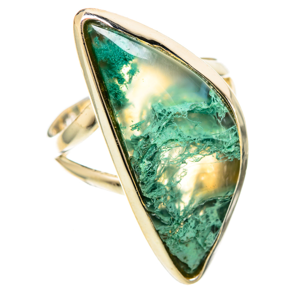 Green Moss Agate Rings handcrafted by Anasilvercos - RING108458 - Photo 2