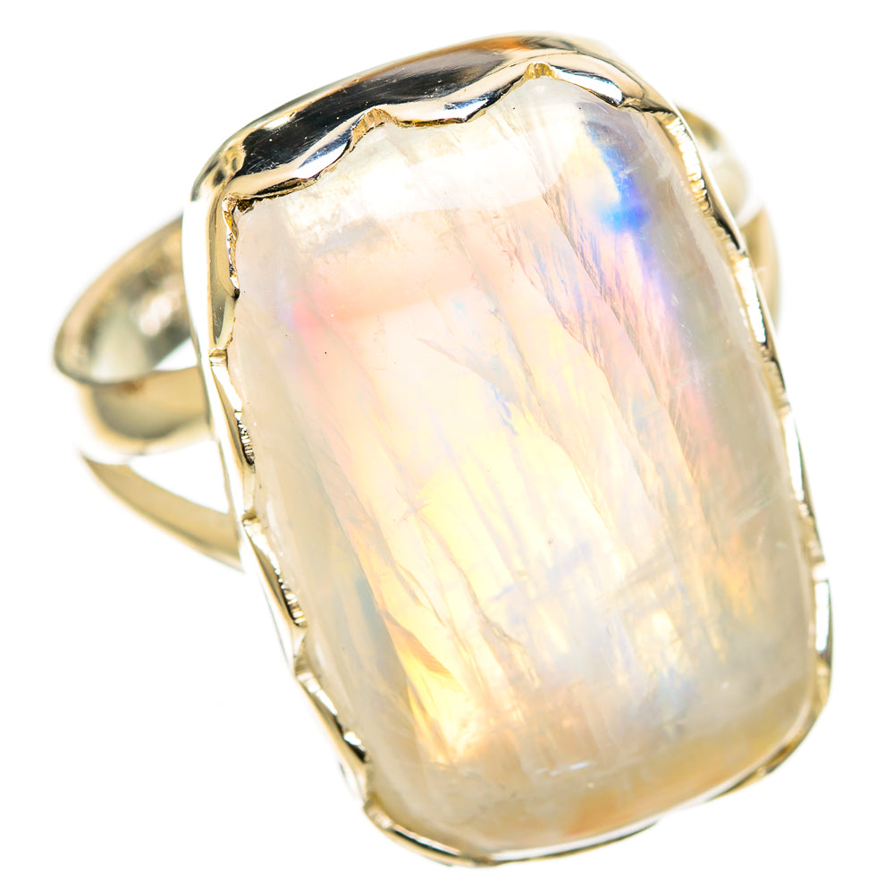 Rainbow Moonstone Rings handcrafted by Anasilvercos - RING108475 - Photo 2