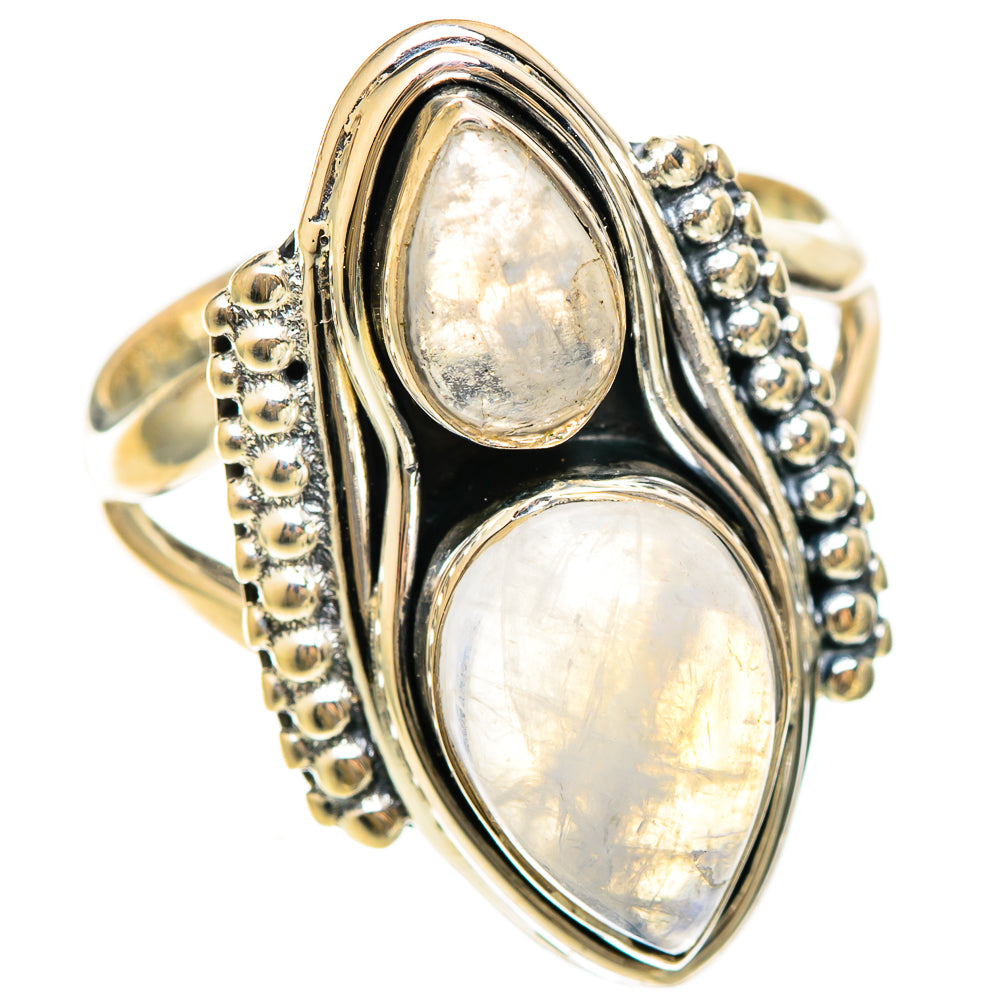 Rainbow Moonstone Rings handcrafted by Anasilvercos - RING108476 - Photo 2