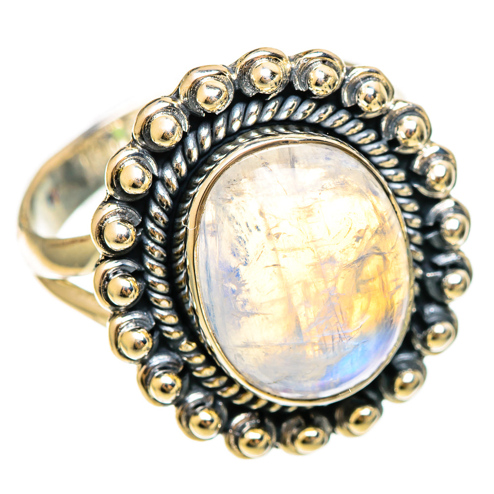 Rainbow Moonstone Rings handcrafted by Anasilvercos - RING108509 - Photo 2