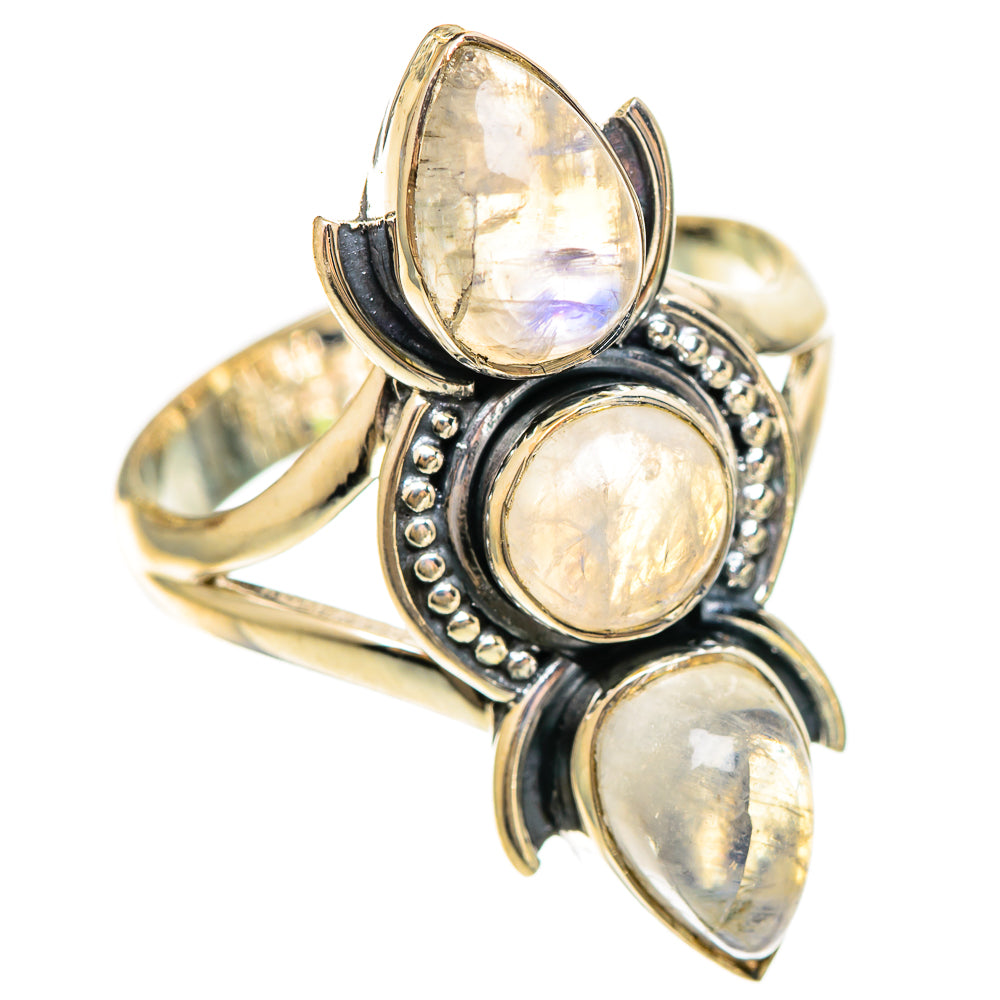 Rainbow Moonstone Rings handcrafted by Anasilvercos - RING108511 - Photo 2
