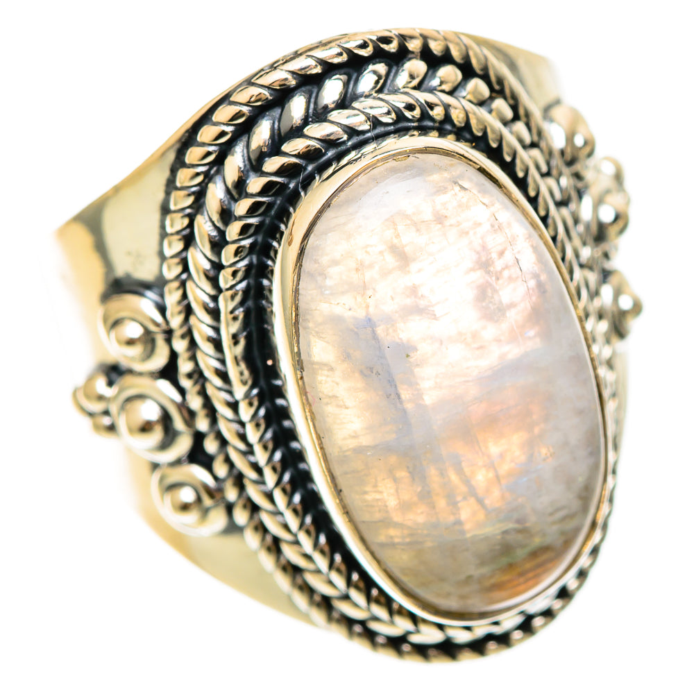 Rainbow Moonstone Rings handcrafted by Anasilvercos - RING108513 - Photo 2