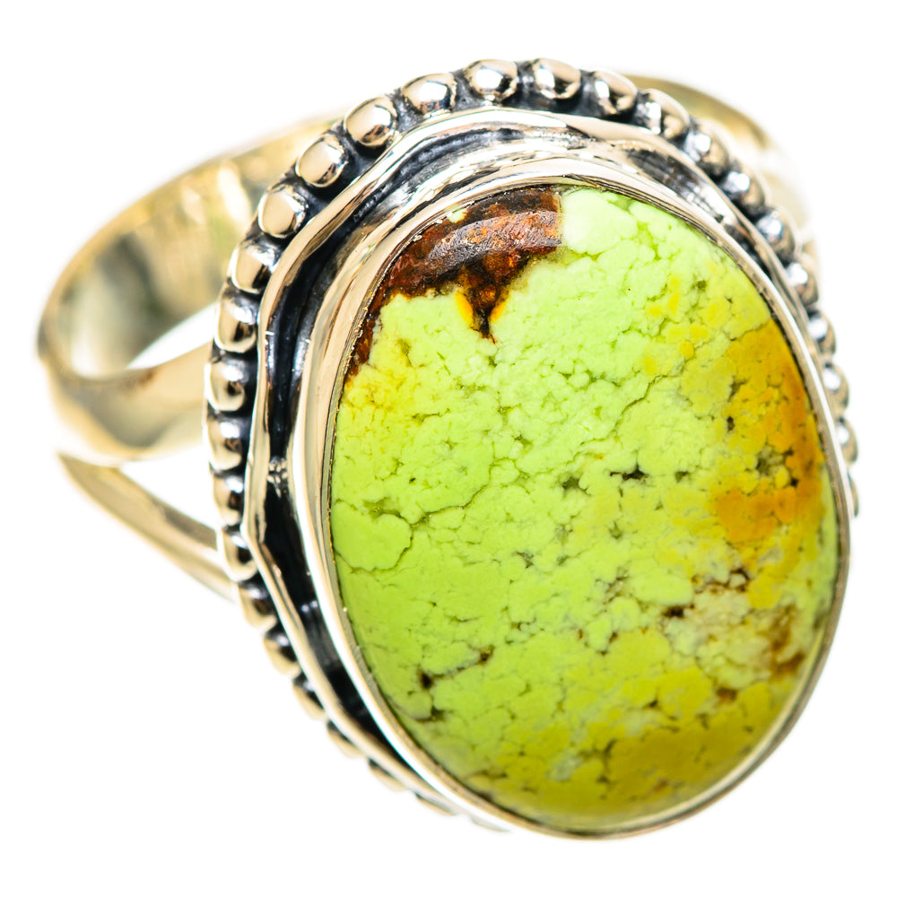 Lemon Chrysoprase Rings handcrafted by Anasilvercos - RING108526 - Photo 2