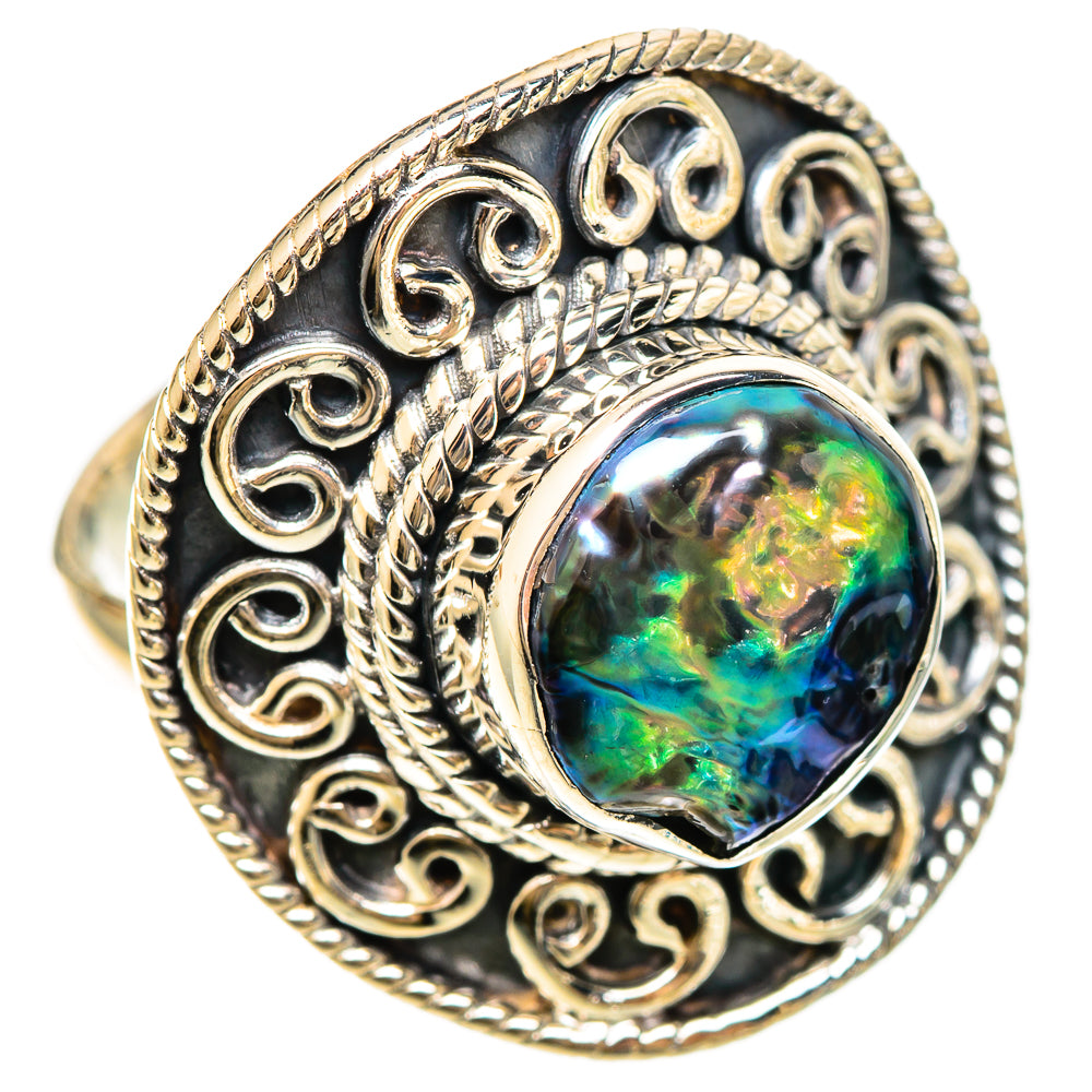 Titanium Mother Of Pearl Rings handcrafted by Anasilvercos - RING108537 - Photo 2