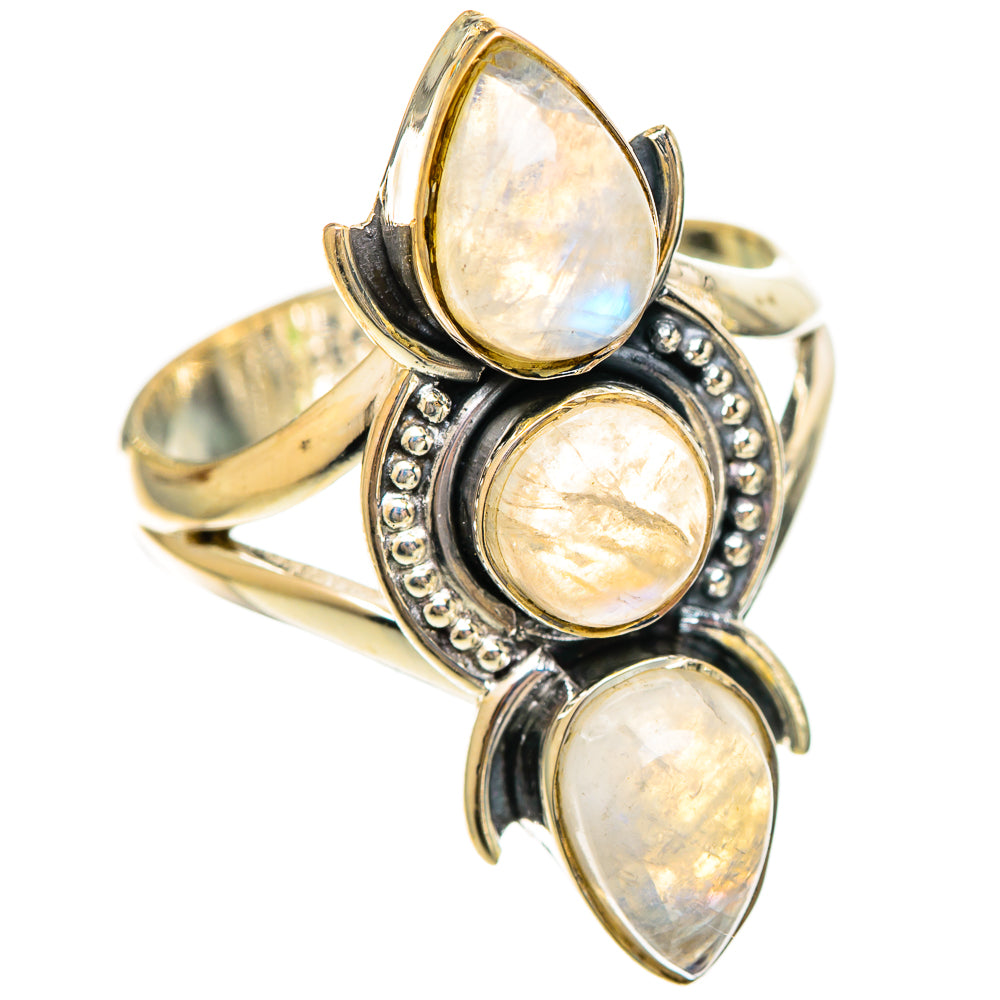 Rainbow Moonstone Rings handcrafted by Anasilvercos - RING108541 - Photo 2