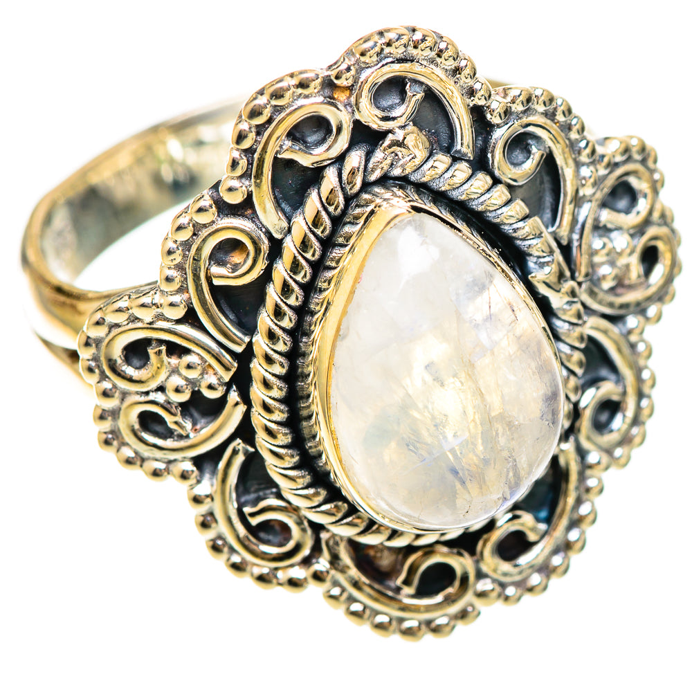 Rainbow Moonstone Rings handcrafted by Anasilvercos - RING108543 - Photo 2
