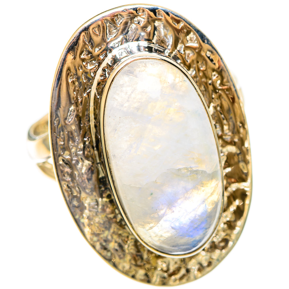 Rainbow Moonstone Rings handcrafted by Anasilvercos - RING108544 - Photo 2