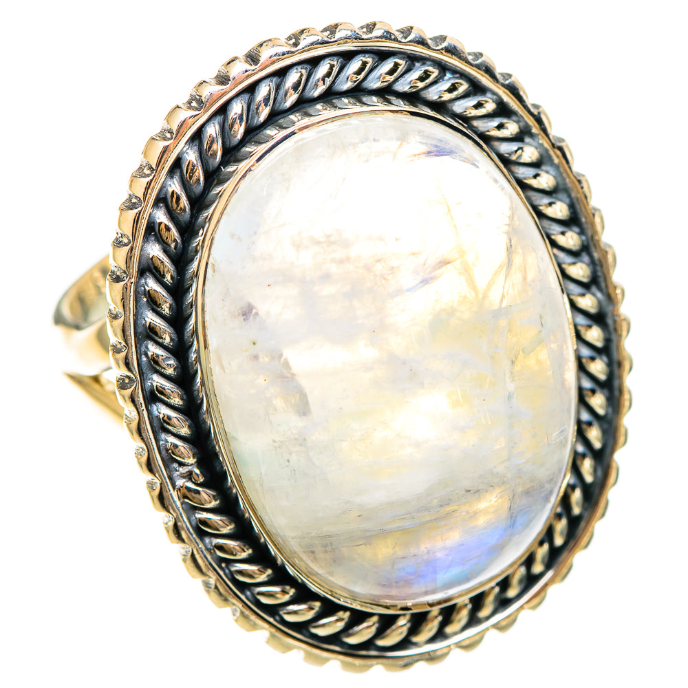 Rainbow Moonstone Rings handcrafted by Anasilvercos - RING108575 - Photo 2