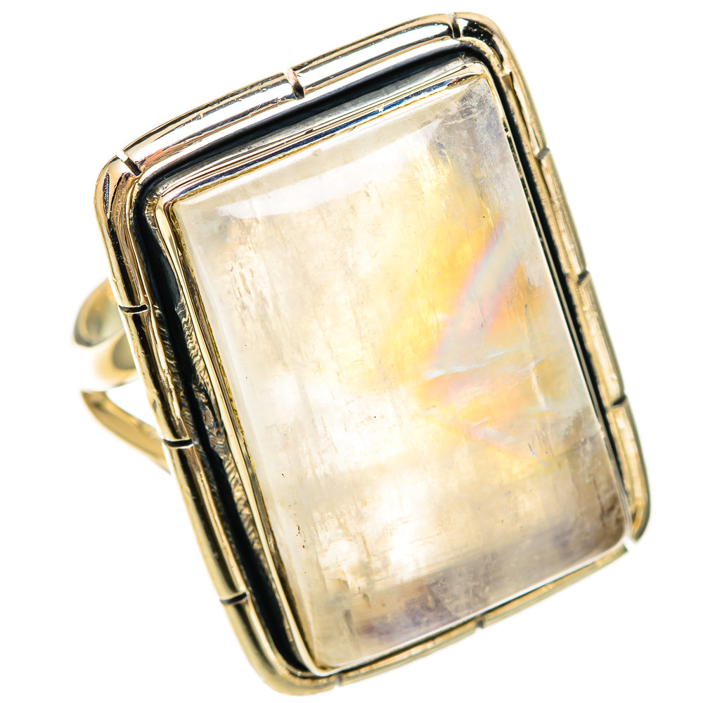 Rainbow Moonstone Rings handcrafted by Anasilvercos - RING108576 - Photo 2