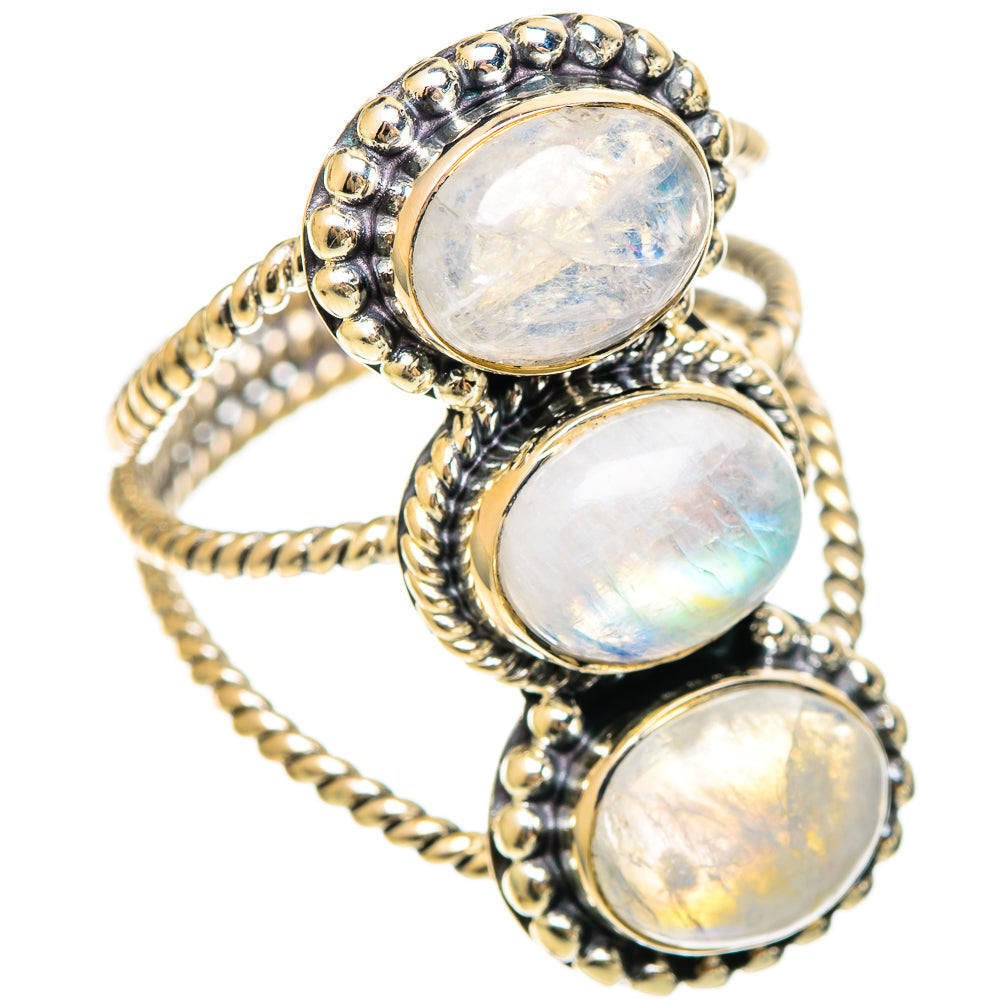 Rainbow Moonstone Rings handcrafted by Anasilvercos - RING108580 - Photo 2