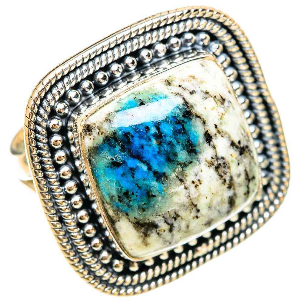 K2 Blue Azurite Rings handcrafted by Anasilvercos - RING108619 - Photo 2