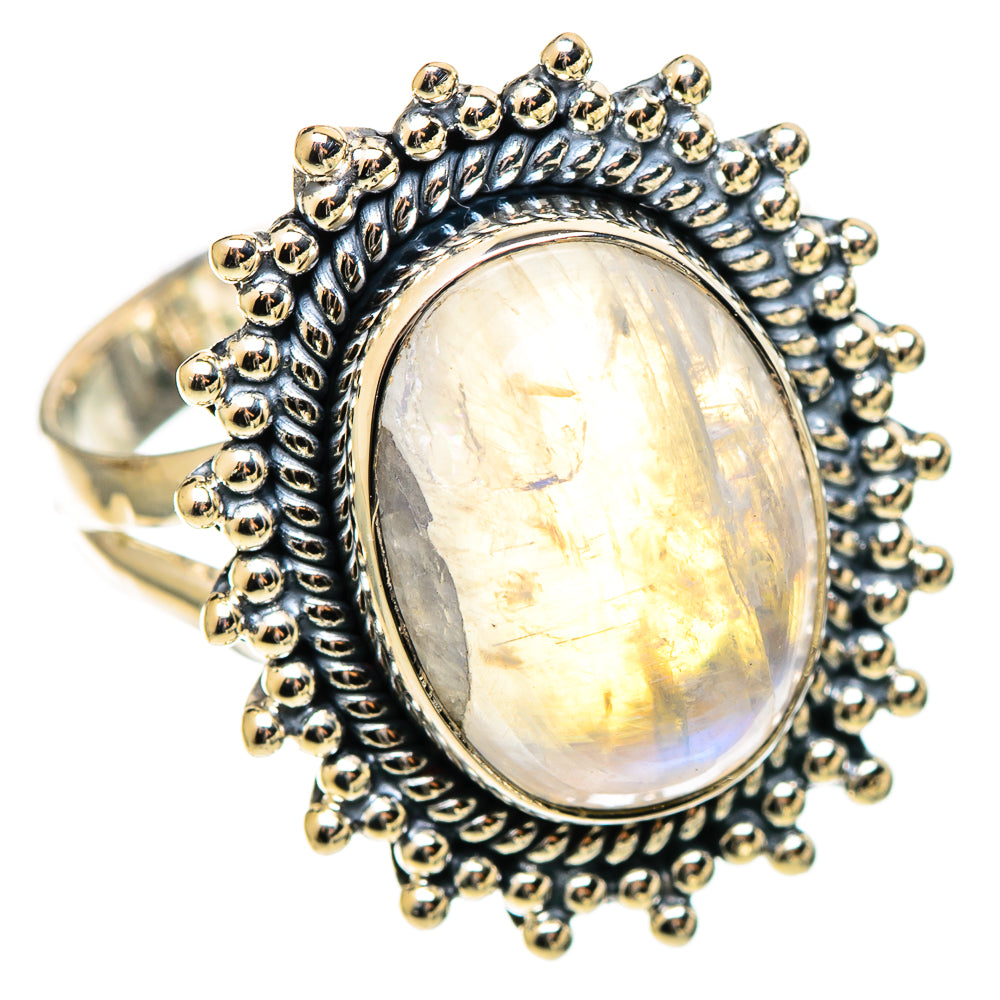 Rainbow Moonstone Rings handcrafted by Anasilvercos - RING108652 - Photo 2