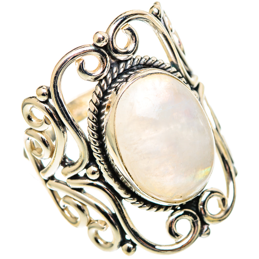 Rainbow Moonstone Rings handcrafted by Anasilvercos - RING108653 - Photo 2