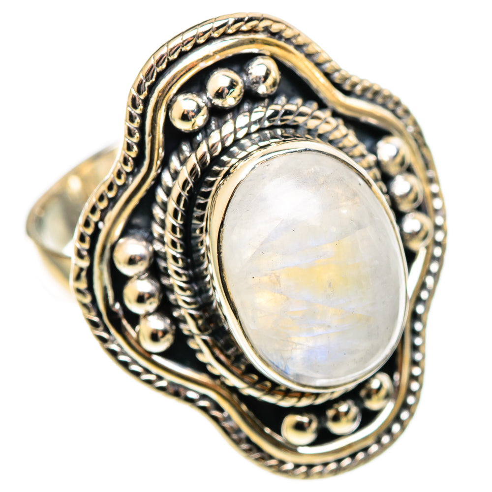 Rainbow Moonstone Rings handcrafted by Anasilvercos - RING108656 - Photo 2