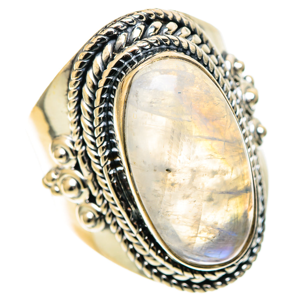 Rainbow Moonstone Rings handcrafted by Anasilvercos - RING108723 - Photo 2